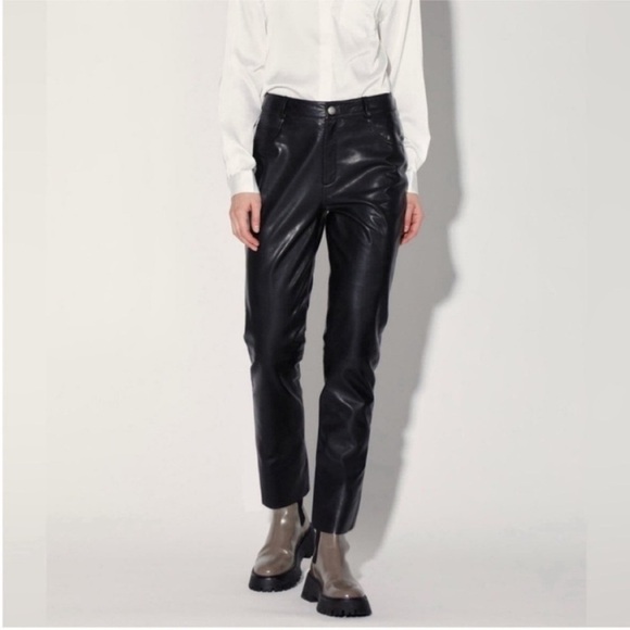 Walter Baker Yvette Genuine Leather Pants Black - Picture 2 of 11